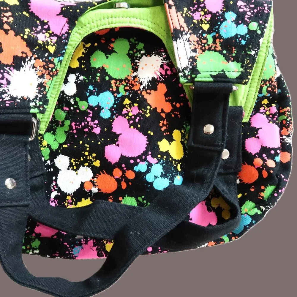 Disney Mickey Mouse Colorful Strap Handles HandBag Green Liner Pink Accent 2011 - Picture 7 of 11